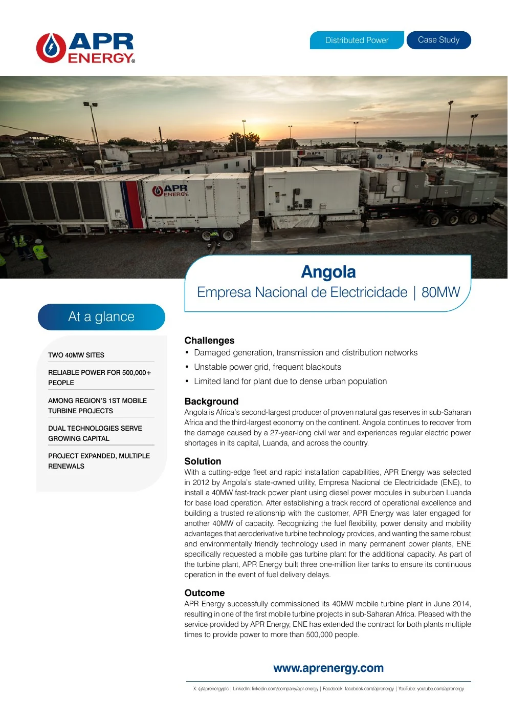 APR Energy Angola distributed power case study
