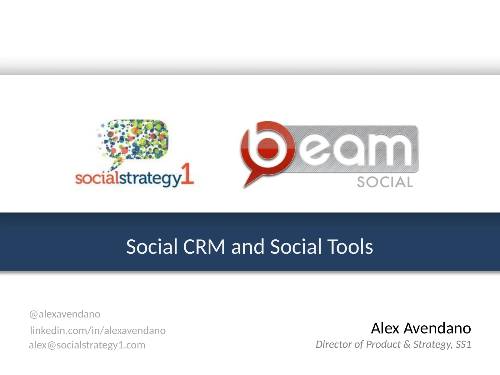 Social Strategy1 Social CRM and Social Tools webinar