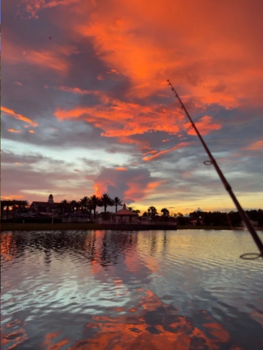 Sunset over the water