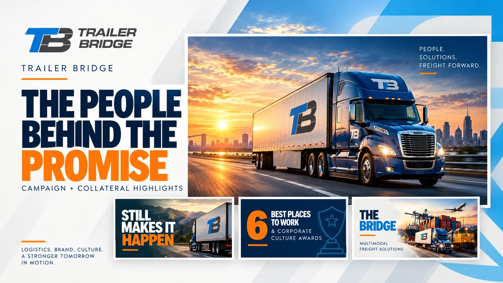 Trailer Bridge portfolio montage of campaign and collateral highlights