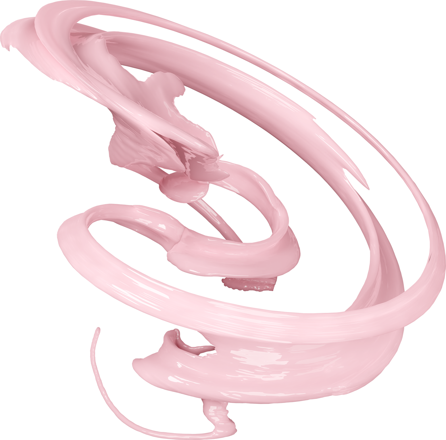 3d strawberry milk ripple whirlpool splash isolated. 3d render illustration